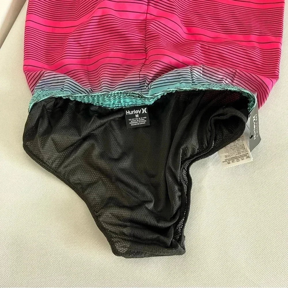 Hurley Swim Trunk Shorts Size Medium  (10-12) YRS Multi Color Stripes